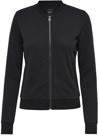 ONLY Bomber Sweatshirt - Giacca in felpa da Donna, Nero (Black), 38 (Taglia Produttore: Medium)