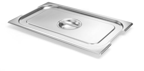 HENDI Gastronorm Deckel, mit Griffausparung, für Gastronormbehälter, Temperaturbeständig von -40° bis 300°C, Heissluftöfen-Kühl- und Tiefkühlschränken-Chafing Dishes, GN 1/1, 530x325mm, Edelstahl