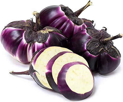 Barbarella Eggplant Seeds (Solanum melongena) – 30+ Heirloom Non-GMO Seeds by Isla’s Garden Seeds, Rich & Flavorful Italian Variety, Round Deep Purple Fruits, Perfect for Roasting & Cooking