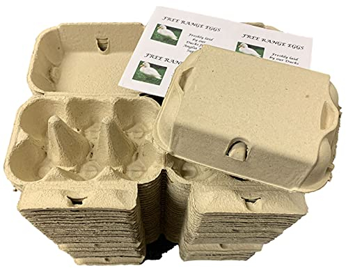 Anglia Farm Supplies - Duck Egg Boxes Jumbo Size XL 1/2 dozen Free Range - up to 93g eggs - Grey Colour Carton - with Sheet of 8 Labels (24 Egg Boxes)