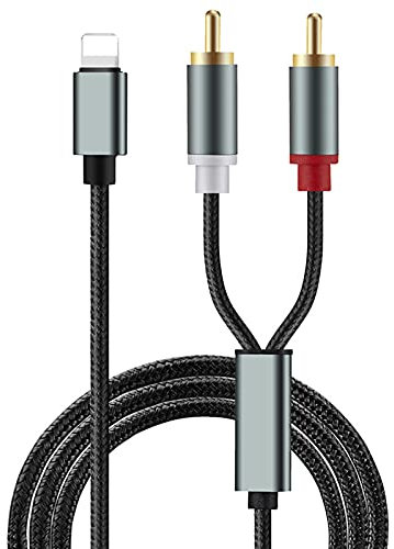 RCA Audio Aux Cable, 2-Male Stereo Y Splitter Adapter, Compatible with Phone Pad for Car, Amplifier, Theater, Speaker, DJ Controller (1M)