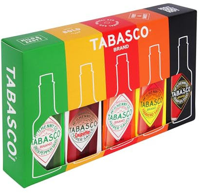 Tabasco Set de Regalo Original de salsa - Set de Regalo de Salsa Picante de Lujo con 5 Sabores Diferentes (5 x 60 Mililotros) - Ingredientes 100% Naturales.
