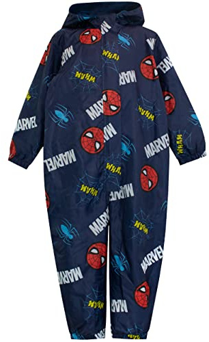 Marvel Puddle Suit | Spiderman All in One Suit For Kids | Boys Rain Suit | Blue 7-8 Years