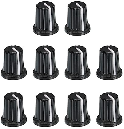 QUARKZMAN 20 Stück 270° Potentiometer Drehknopf ABS Gitarre Knopf Schwarz | Für 6mm D Typ Welle
