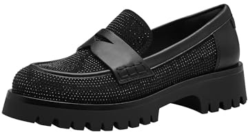 Tamaris Damen Slipper bequem; Black Glam, EU 37