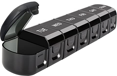 Collazoey Pill Box 7 Days, Abnehmbar Pillendose 7 Fächer, Reise Tablettenbox für Medikamente, Nahrungsergänzungsmittel, Vitamine