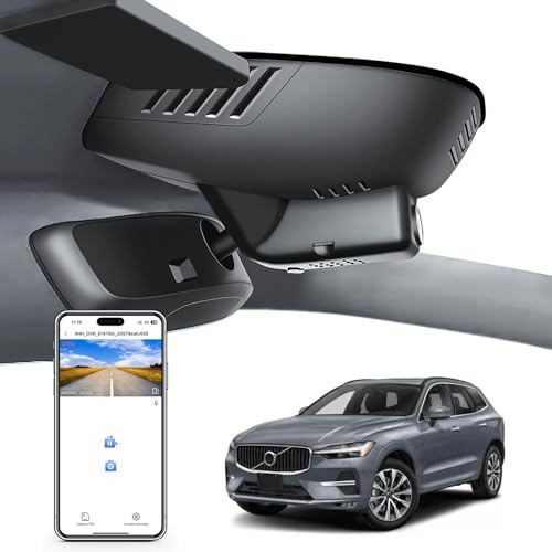 MANGOAL 4K UHD 2160P Dash Cam, Integrerat OEM-utseende Dashcam, Anpassad för Volvo XC60 2022 2023 2024 2025 2026 (Modell D), B5 B6 T8 Accessories, Loopinspelning, G-Sensor, WiFi & App, 64 GB kort | B5 B6 T8 etc, OEM Look, UHD 2160P video, WiFi och app, loop-inspelning, lätt att installera, GPS, 64 GB kort