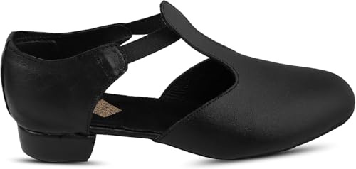 SHADOW DANCE UK - Greek Sandals Dance Shoes - Girls Black Leather Sandals - Heel with Leather Upper, Flexible Ballet Shoe Design, Comfortable Ankle Strap for Greek Dance (4 UK)