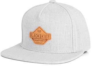 Blackskies® Essentials Snapback-keps för barn | Justerbar barnbasebollkeps för pojkar och flickor, snygg mössa, cool mössa, födelse, dop, basebollkeps, skärmmössa, Grå-grå-mörkblå, L