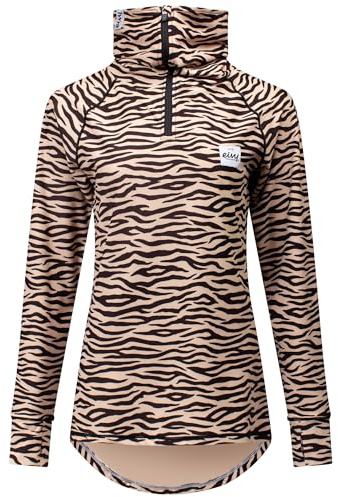Eivy Damen Icecold Zip Top Yoga-Shirt, Zebra, XS EU