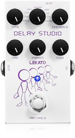 LEKATO Delay Pedal,Gitarren Effekt Pedal mit 9 Delay Effekten,Tap Tempo Freeze