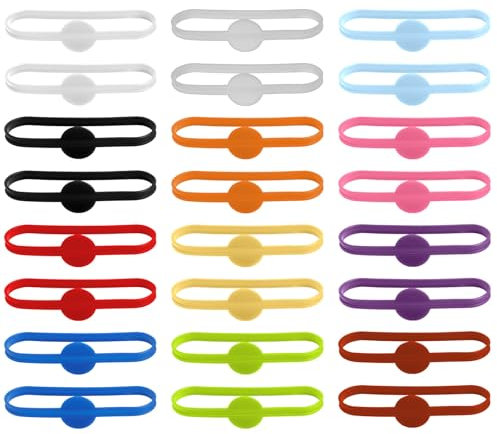 24 Pezzi Segnabicchieri Silicone Marcatori Segna Calici Segnabicchieri,segna calici da vino,Ideali per Feste, Cocktail e Champagne, Accessori Riutilizzabili e Flessibili per Ogni Occasione