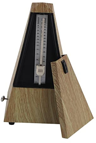 Traditional Wooden Mechanical Metronome for Piano Guitar Violin Practice Light Oak Grain