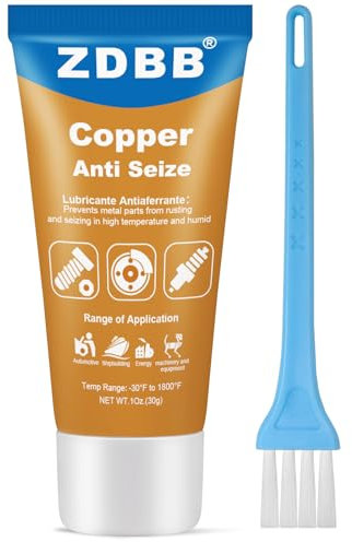 ZDBB Copper Anti Seize Grease Prevent Rust and Corrosion High Temperature Resistant Automotive Lubrication for Auto brakes discs Spark Plug Caliper Pin Bolts and Nuts, 1 Oz-1 Pack