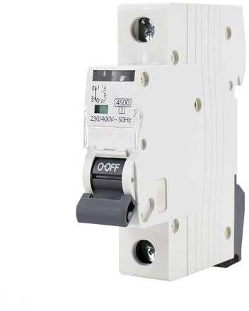 Interruptor automático monofásico 4.5KA 1P C 20A, protege circuitos eléctricos, ideal para viviendas y oficinas.