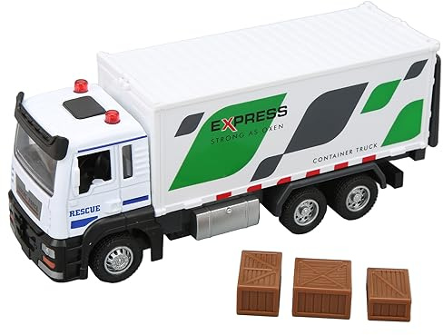 Hztyyier 1:32 Alloy Container Truck Toy Model Sturdy Durable Semi Trailer Vehicles Toy Kids Metal Truck with Lighting Sound Effects
