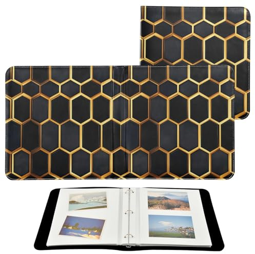 Album fotografici autoadesivi neri e oro con motivo regolare, 10 x 15 cm, 15 x 20 cm