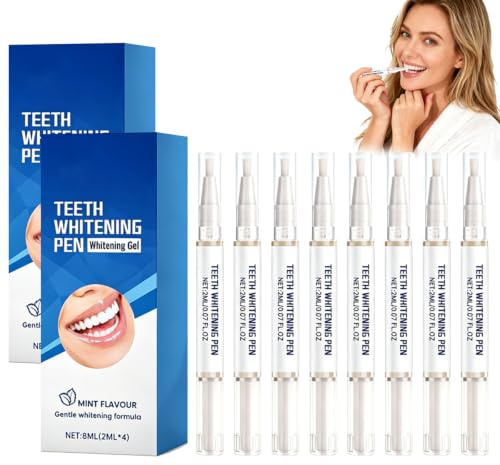 Xivicii 8Pcs Teeth Whitening Gel, Gentle Tooth Whitening Pens for Whitener Teeth Stain Remover Enamel and Gum Safe
