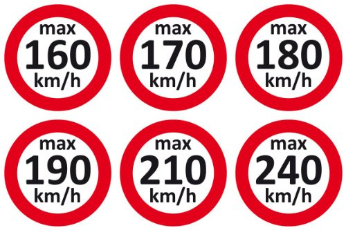 'Eichner Mehr. Aufkleber: 170 Km/h Label der Räder von Winter Speed, 1 Paket = 1 Box 100 engomada, Text max 170 km/h, GSY:.R