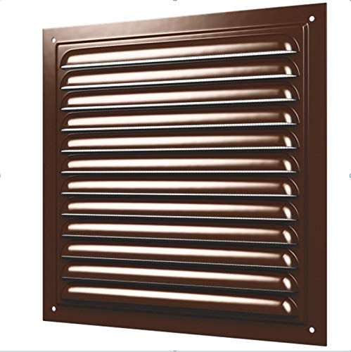 Rejilla de ventilación metálica con mosquitera, entrada y salida de aire