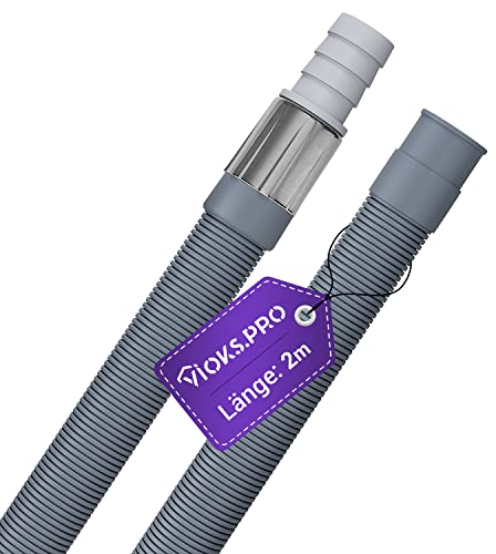 Viоks.pro Ablaufschlauch Verlängerung 2m Gerade/Gerade Ø19mm - Flexibler Abwasserschlauch Waschmaschine, Spülmaschine Schlauchverlängerung