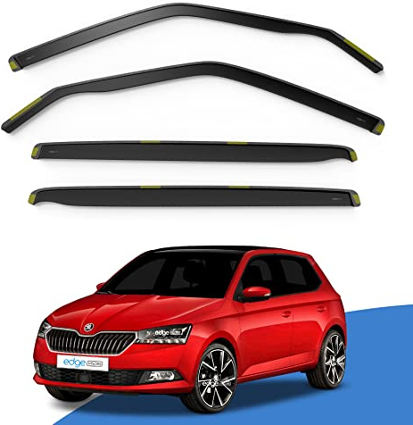 EdgeVisors Wind Deflectors for Skoda Fabia MK3 Door 5 Door Hatchback 4pc | 4pc Set, In-Channel Rain Guards & Accessories