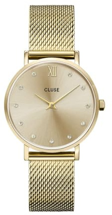 CLUSE Montre analogique pour Femme à Quartz avec Bracelet en Acier Inoxydable CW10204, Or, Bracelet