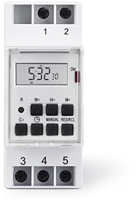 Perfect Digitale Zeitschaltuhr für Hutschienen, IP20, 3600 Watt, weiß