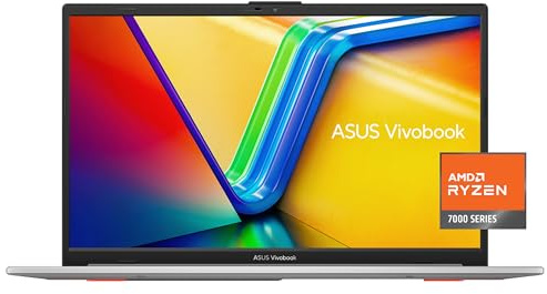 ASUS Vivobook Go 15.6” Slim Laptop, AMD Ryzen 5 7520U, 8GB, 512GB, Windows 11 Home, Cool Silver, Military Grade Durability, Fast Charging, Webcam Shield, E1504FA-AS54