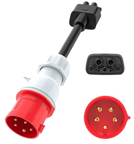 Aiskooc 5-Pin CEE zu Tesla Adapter, 32A/7KW Gen 2 EV Ladekabelverlängerung für Tesla Model S/3/X/Y, Erdung erforderlich für den Betrieb