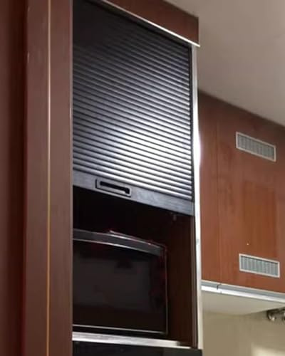 ZIMGOD Black Tambour Door for Kitchen Cabinet, Roll up Sliding Door, ABS Folding Gate for Closet Cupboard(50x100cm (19.7x39.4))