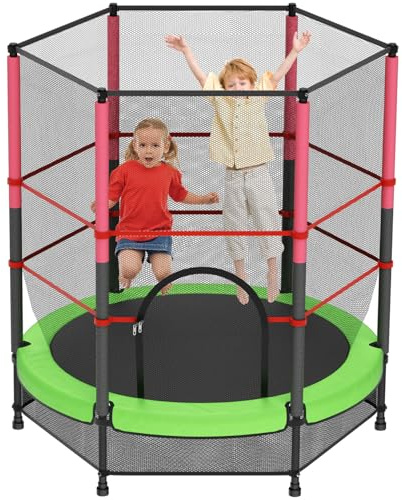 Cama Elástica Infantil Ø 140cm,Trampolines con Red de Seguridad y Almohadilla para Muelles para Niños de 3-6 Años, de Interior/Exterior, Carga estática 135kg Trampolín al Aire Libre