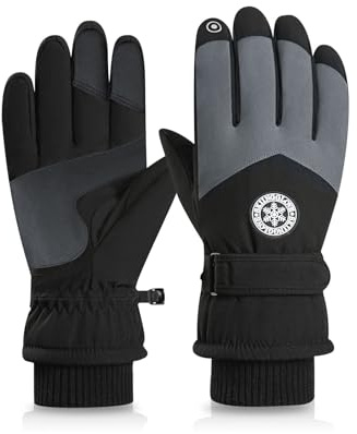 FuninCrea Winter Women Ski Gloves, Windproof and Waterproof Touchscreen Winter Gloves, Thermal Glove Non-Slip Snowboard Glove for Skiing Cycling Running