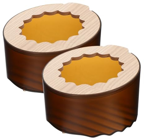 VILLFUL 2pcs Hamster Sand Bath Box Small Pet Bathtub Container for Gerbil Chinchilla Rodent Litter Pan Hideout Compact Sand Bath House for Hamsters