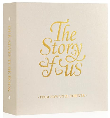 Lanpn Couple Photo Album 4x6 600 Pockets - The Story of Us, Linen Large Wedding Anniversary Picture Albums Book Horizontal Vertical Photo for Newlywed Engagement Love Stories Valentine's Day (Beige)