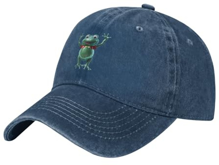 WHJDPP Black Adult Baseball Cap Hat Frog Shaped Hydrogen Balloon Printed for Men and Women Comfort Adjustable, Navy Blue, One Size