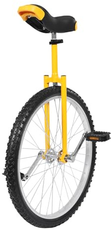 Garbenat enhjuling 60 cm höjd justerbar barn enkelhjuling utomhus uppgradering enkelhjul för 7–60 år balans träningsinhjul för 1,4–1,75 m barn och vuxna | nybörjare/proffs (gul)