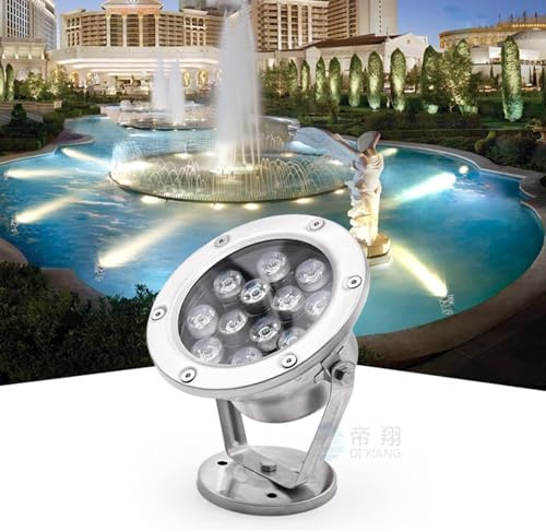 Illuminazione subacquea - Luce LED sommergibile, Lampada paesaggistica LED da terra 12V, Faretto LED da incasso per esterni con angolo regolabile a 360°, Illuminazione per stagno impermeabile IP68