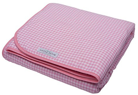 Little Dutch 0210 Kinderbett-Decke rosa-weiß Vichy-Karo klein