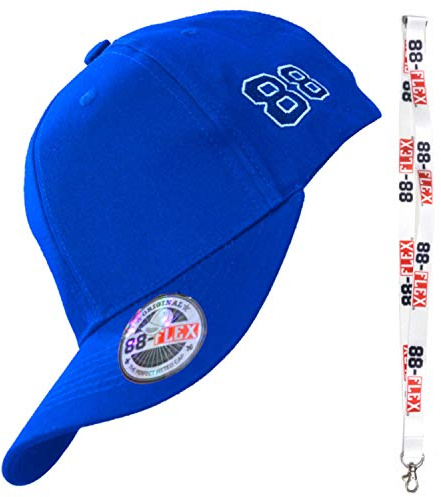 88-FLEX Baseball Cap Fitted Kappe für Herren Damen Mütze Flex Fit Hat Basecap Stretchkappe Stretch Back Mit Stick Logo NY Sport Erwachsene Baumwolle Blue Blau