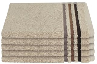 Schiesser Gästetuchset Skyline Color - 5-teilig - 30 x 50 cm - Sand