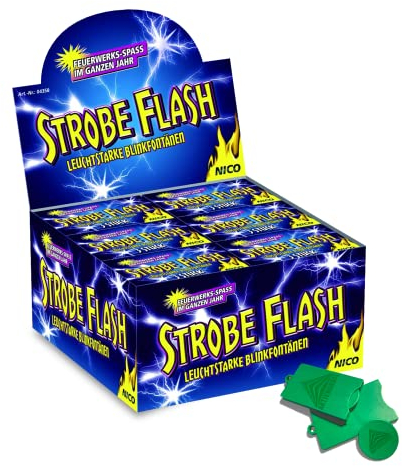 AKTIVHANDEL Strobe Flash 54 Stück Blinkfontänen Fontänen, Kat F1 Feuerwerk inkl. Einkaufswagenchip