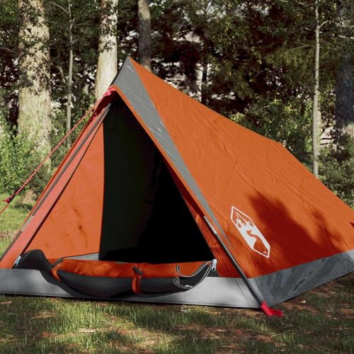 Homgoday Tienda de campaña familiar moderna para 2 personas, tienda de campaña de protección para grupos, tienda de campaña para festivales, camping, viajes, trekking, jardín, gris y naranja, 200 x