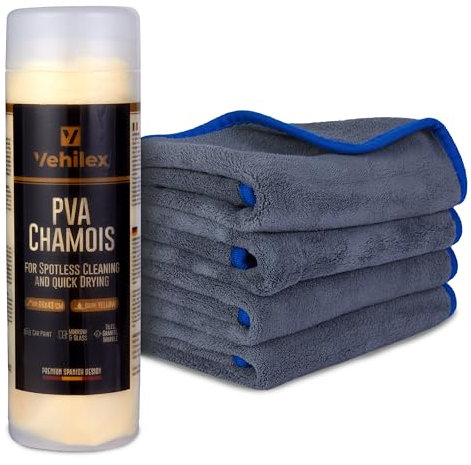 Vehilex | Chiffon Microfibre, Chiffon Microfibre Voiture & Serviette Microfibre Voiture – Lot 5 - Séchage Rapide, Nettoyage Vitres et Carrosserie – Chiffon sans Peluche