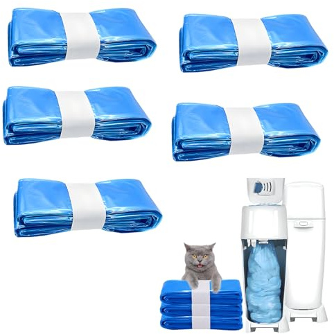 Nappy Bin Refills, 5PCS Diaper Disposal Refills for Nappy Bin Refills, Compatible Diaper Pail Refill Bags, Diaper Bin Pail Disposal Bags Extra Thick Anti-Odor Antibacterial Multilayer Film