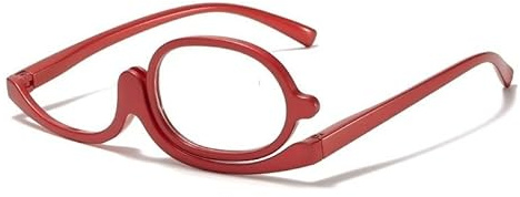 JZ 2X förstoringsglasögon med vridbart glas - högupplösta läsglasögon för kvinnor, snygga och funktionella för smink, hantverk och närbild arbete (Red 4.0)