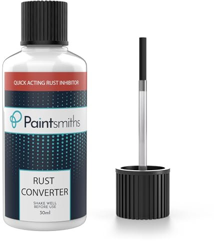 Paintsmiths Rust Converter Liquid – Rust Inhibitor & Treatment for Metals, Cars, Vans, Motorbikes, BBQ, Radiators – 30ml Bottle & Brush – Wire Brush – Rust Remover – Quickly Prevents & Seals Corrosion