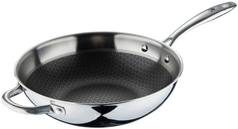 MasterPRO padella wok 28x8cm multistrato in acciaio antiaderente per induzione con manico ergonomico Hi-Tech3
