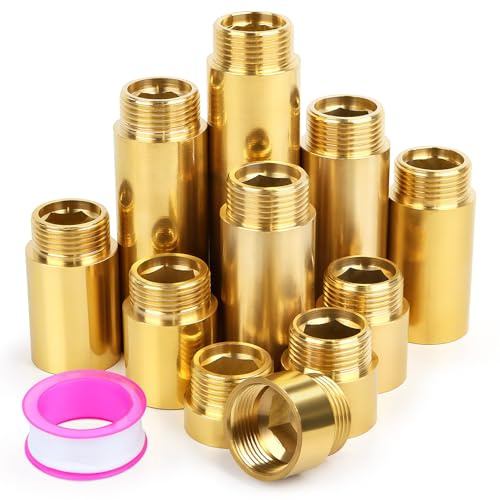 Niuny Prolunga Rubinetto Ottone 3/4 Pollici 30mm Prolunga Raccordo filettato 2Pcs Prolungas Rubinetto Acqua Estensione per Rubinettos Giardino Per Riscaldamento e Installazione Acqua Potabile
