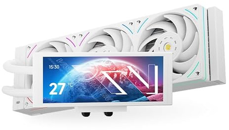 Thermalright Trofeo Vision 360 ARGB White CPU Liqud Cooler,6.86-inch Magnetic IPS LCD Screen with 2400x1080 Resolution,Free to DIY a Variety of Themes,Liquid CPU Cooler for AM4/AM5,Intel lga1700/1851
